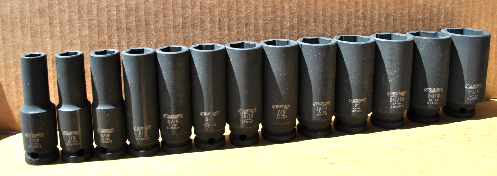 Mac Tools Expert 13 Pc 1/2 Drive SAE Impact Deep Socket Set 7/16 to 1 1/4