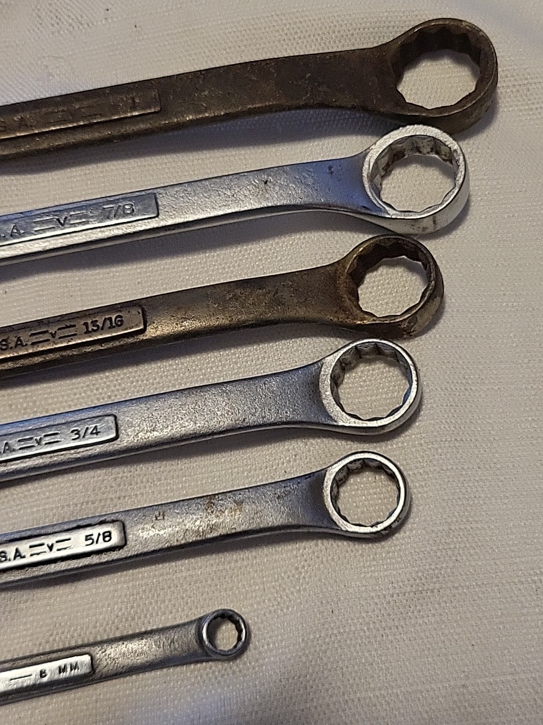 Lot of 6 Vtg Craftsman V Series Double Box End Wrenches SAE and Metric