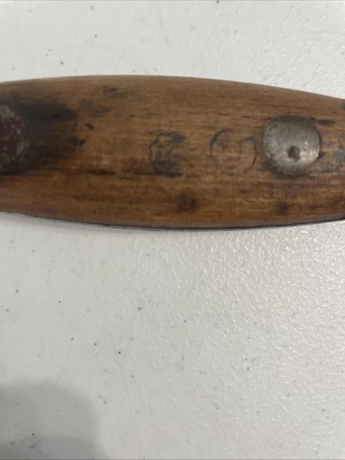 Vtg. Poland Hi-Test 11” Heavy Duty Wood Handle Screwdriver w/Metal Strike Cap