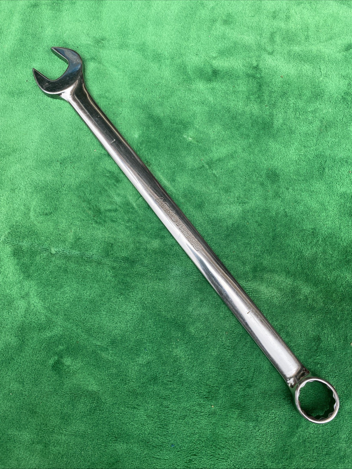 VINTAGE ARMSTRONG 1” 12 POINT COMBINATION OPEN BOX WRENCH # 25-432 USA