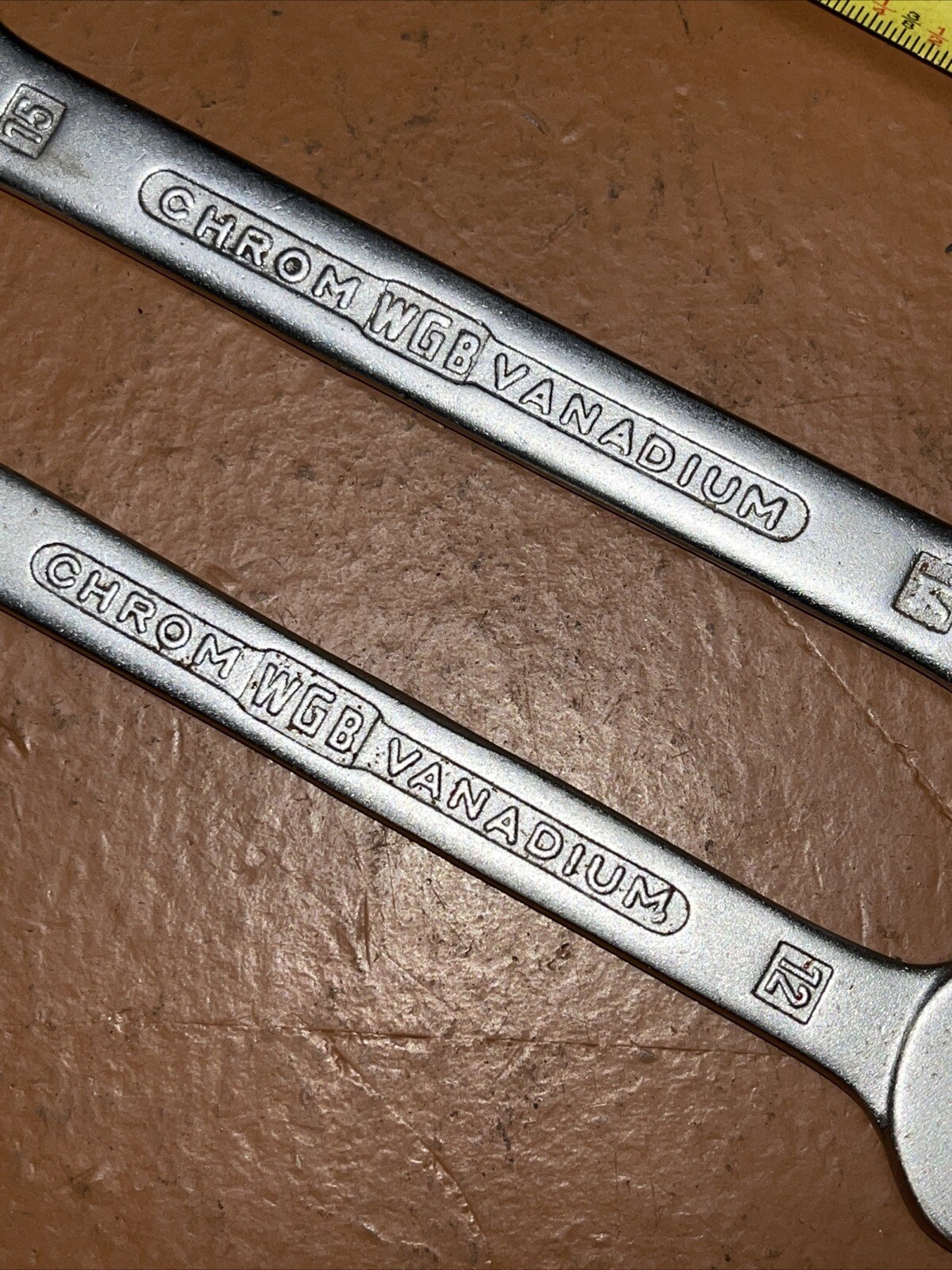 Vintage WGB 12 X 13 MM & 14 X 15 MM Metric Open End Wrench Set West Germany