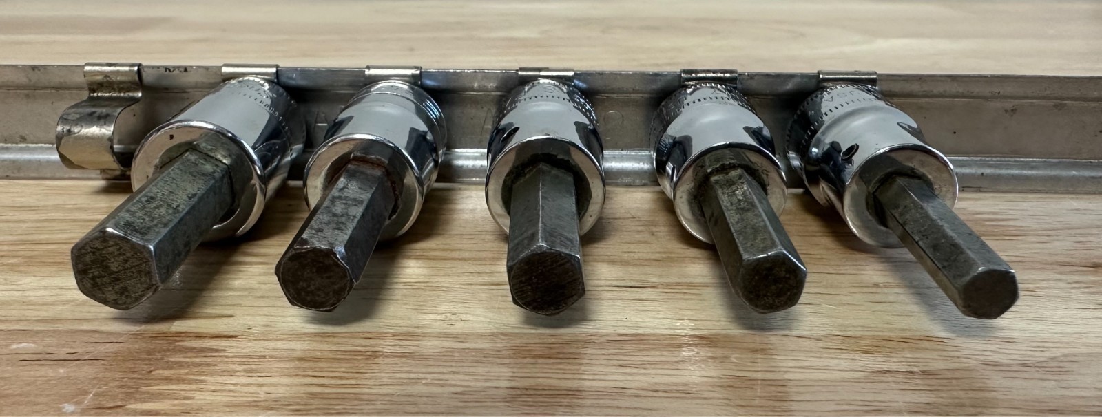 SNAP ON 5PC 3/8″ Drive Hex Bit Socket Lot FAM6A FAM7 FAM8A FAM9 FA10E
