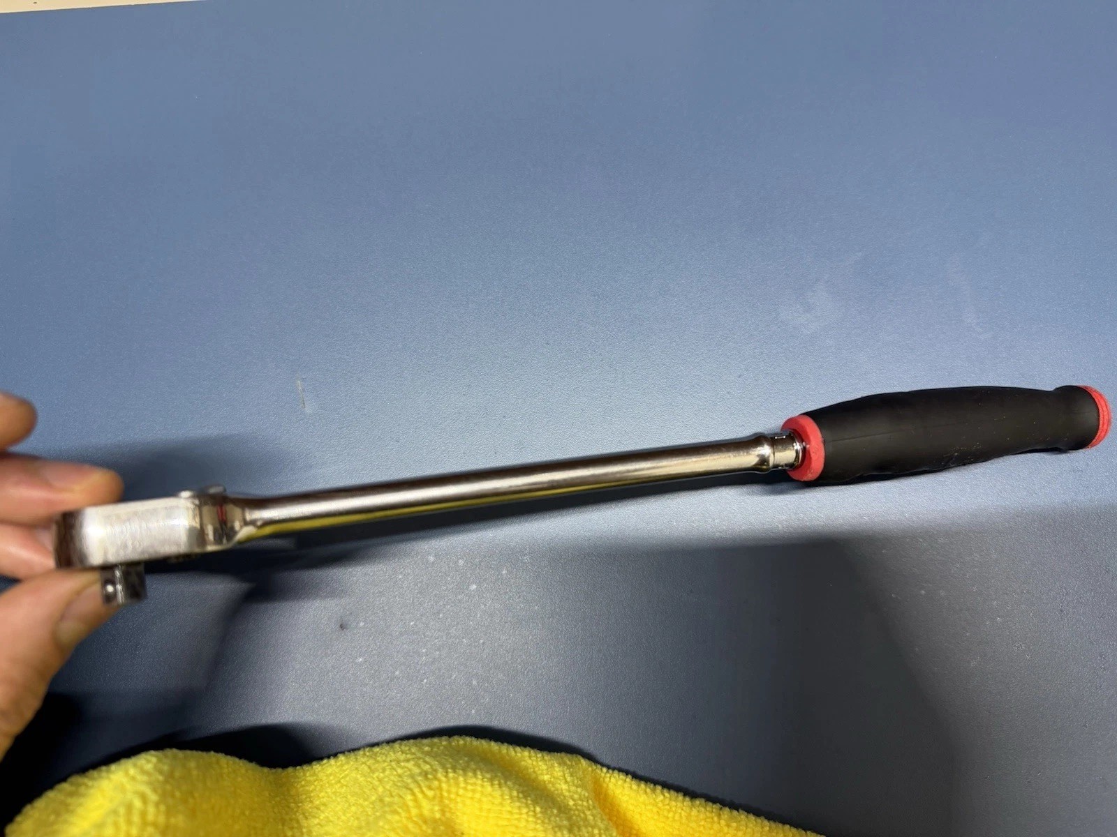 Snap-On Dual 80 1/4″ Drive XL Ratchet Red Soft Grip Extra-Long Handle THLL72 USA