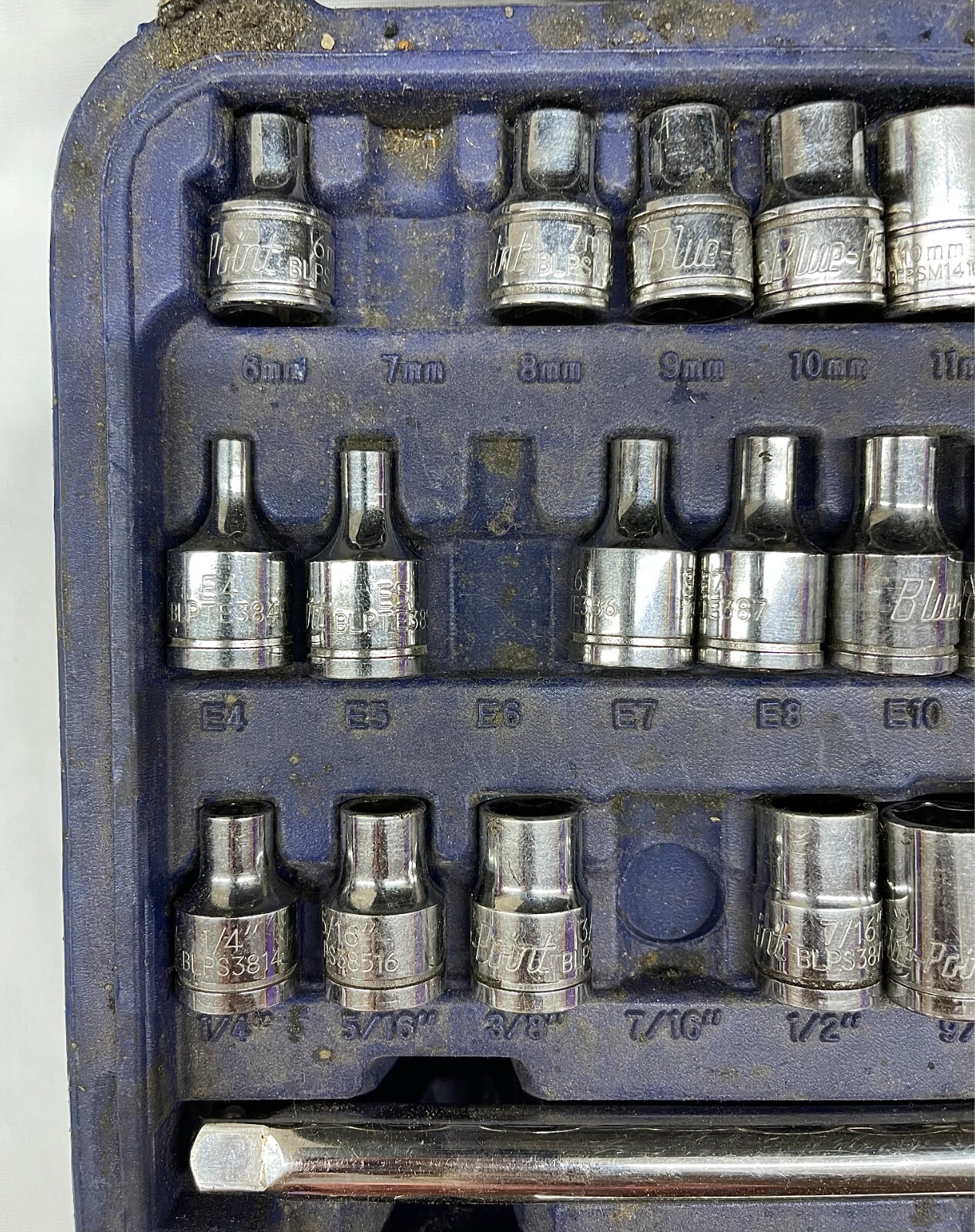 Blue Point 100pc 1/4″ & 3/8″ Dr General Service Set BLPGSSC100B (MISSING 9PCS)