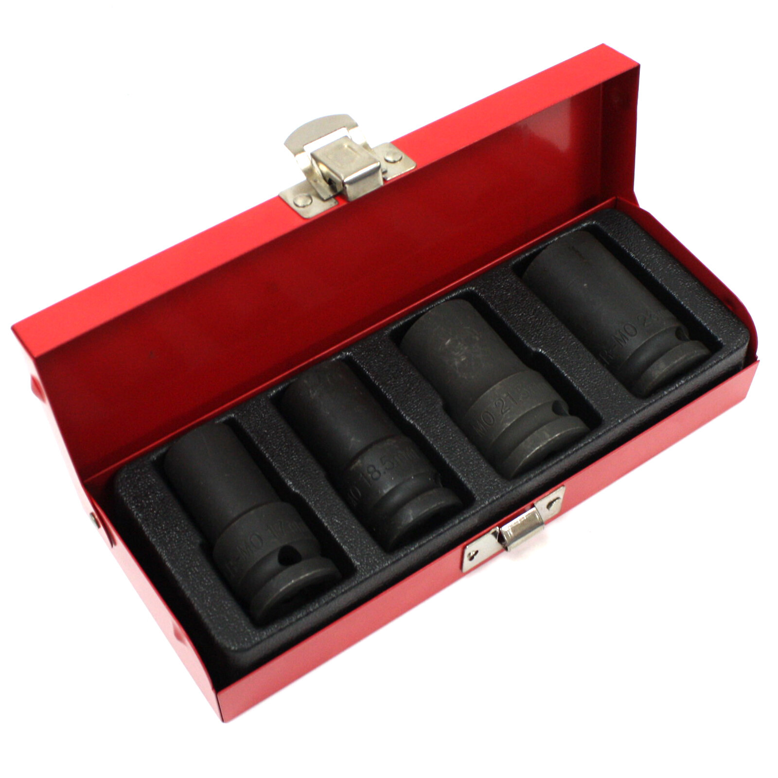 4 pc Locking Wheel Nut Remover Emergency Lug 1/2″ Drive Socket 17 18.5 21.5 26mm