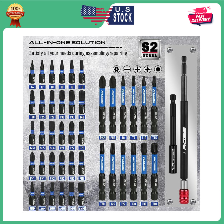 80-Piece Magnetic Impact Nut Driver Set Metric SAE Socket Adapters Power Bits