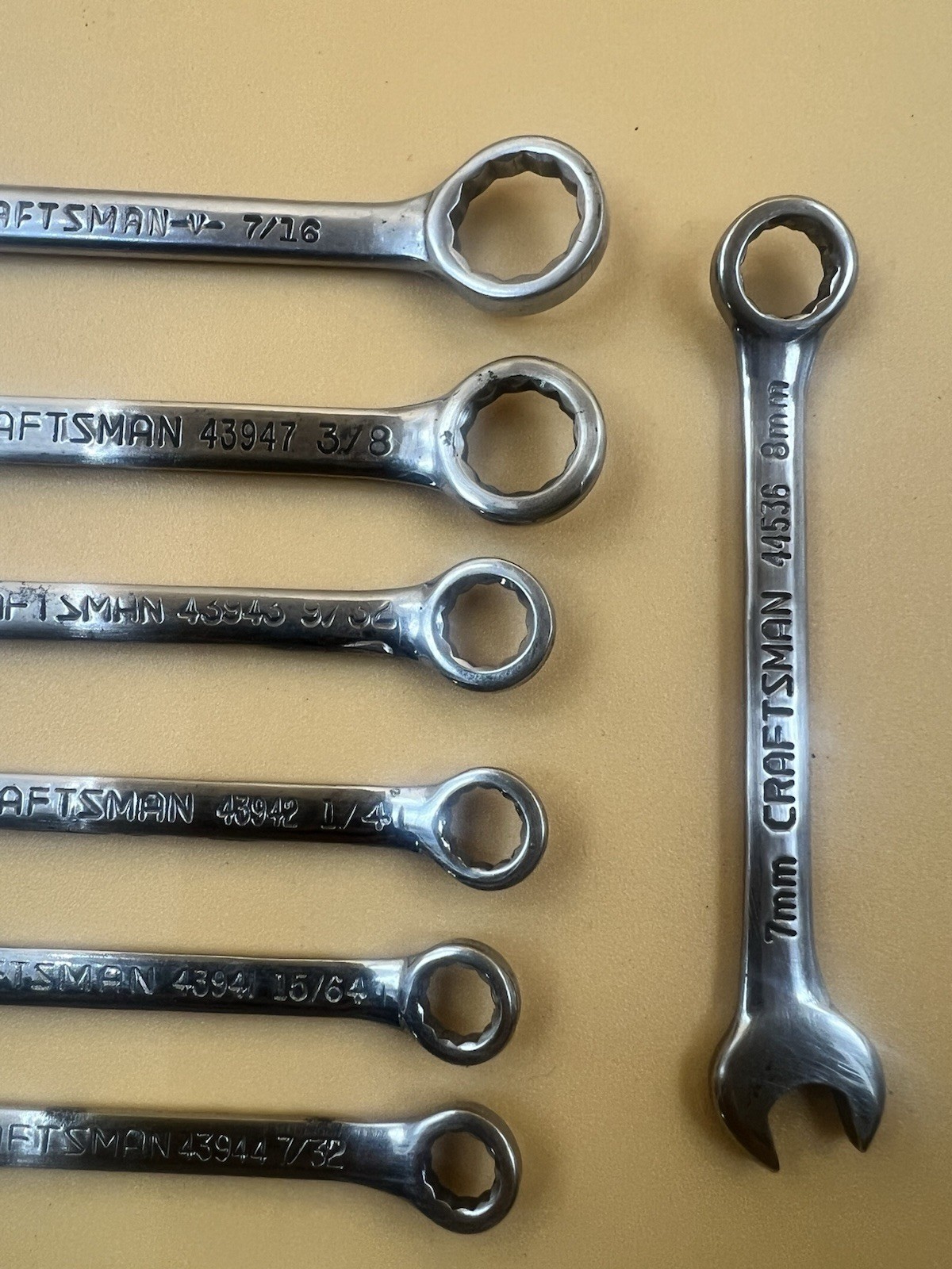 7 Piece Craftman Combination Midget Wrenches SAE- Metric Ignition