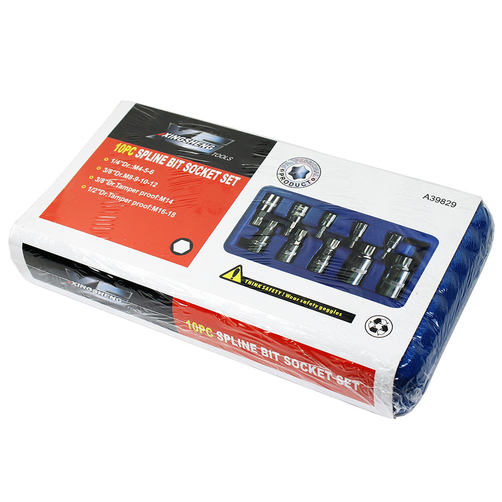 10pc XZN Triple Square 12 Point Spline Bit socket Set 4MM – 12MM