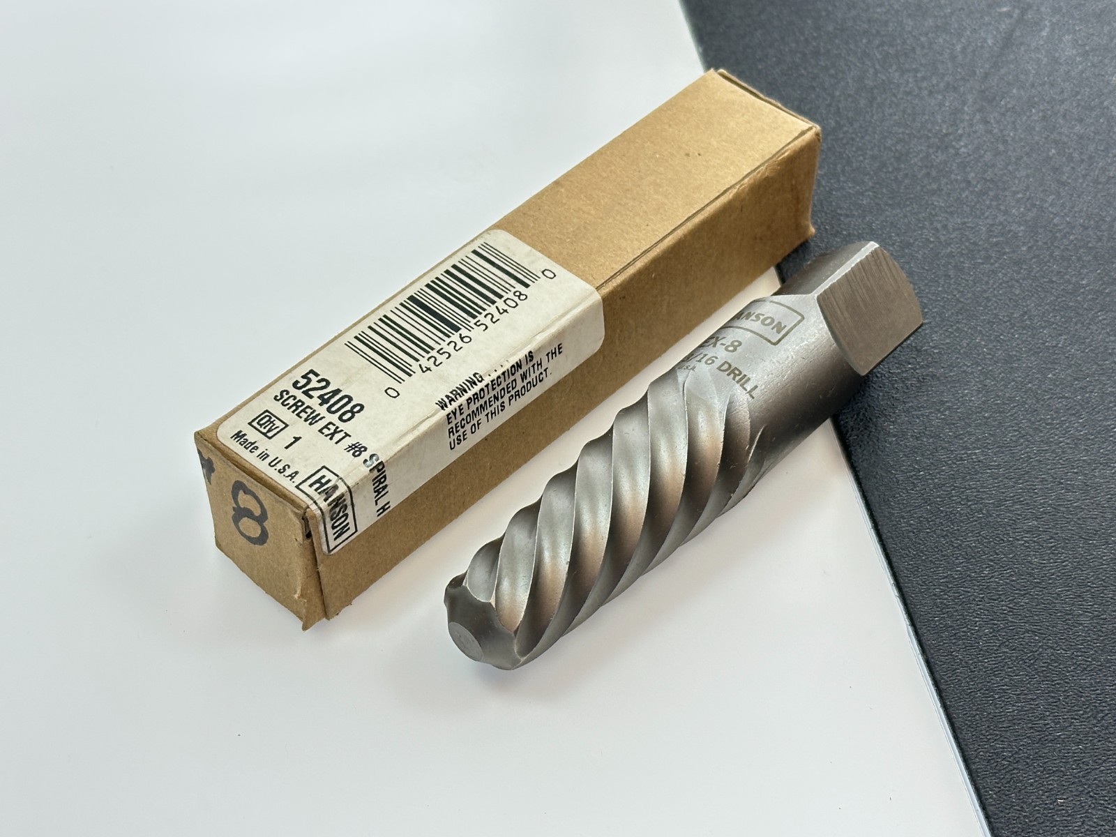 🇺🇸 NEW Hanson 52408 #8 Spiral Flute Screw Extractor