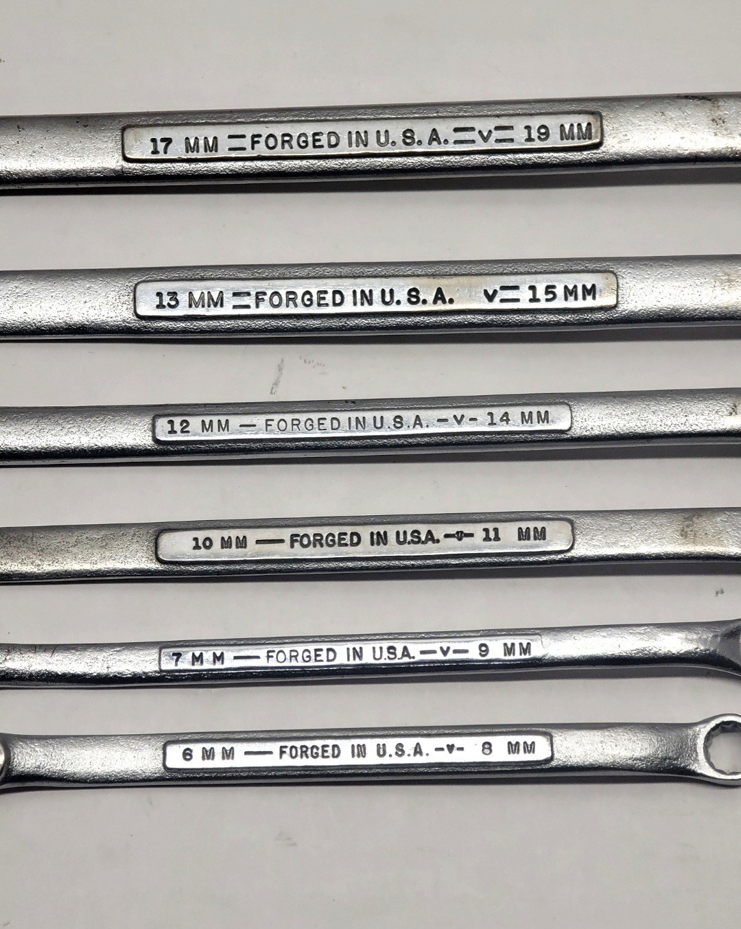 Set of 6 Pc. USA Craftsman 6-19MM Offset Box Wrench Set-OEM Skip 16/18MM.