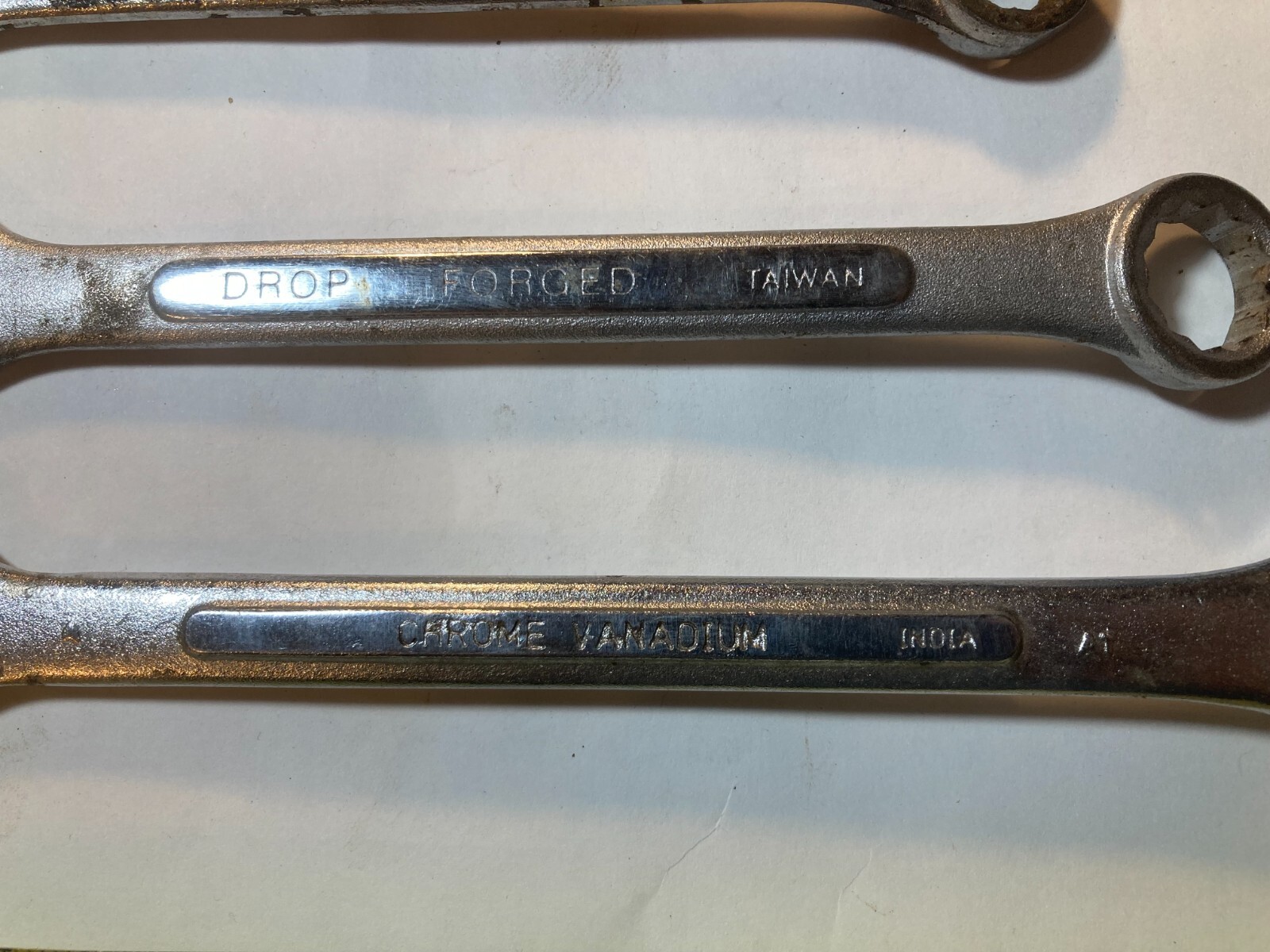 Vintage 4 Chrome Vanadium Combination Wrenches 13, 15, 17, 19mm Steel Forged