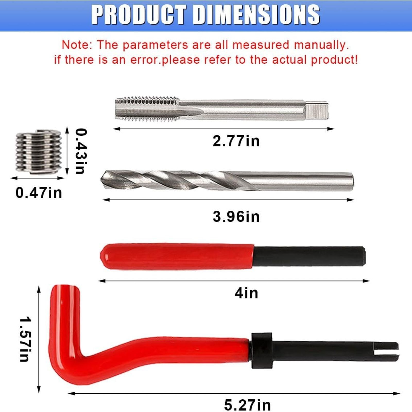 30PCS M6 x 1.0mm Thread Repair Insert Kit, Metric Helicoil Kit Compatible Hand T