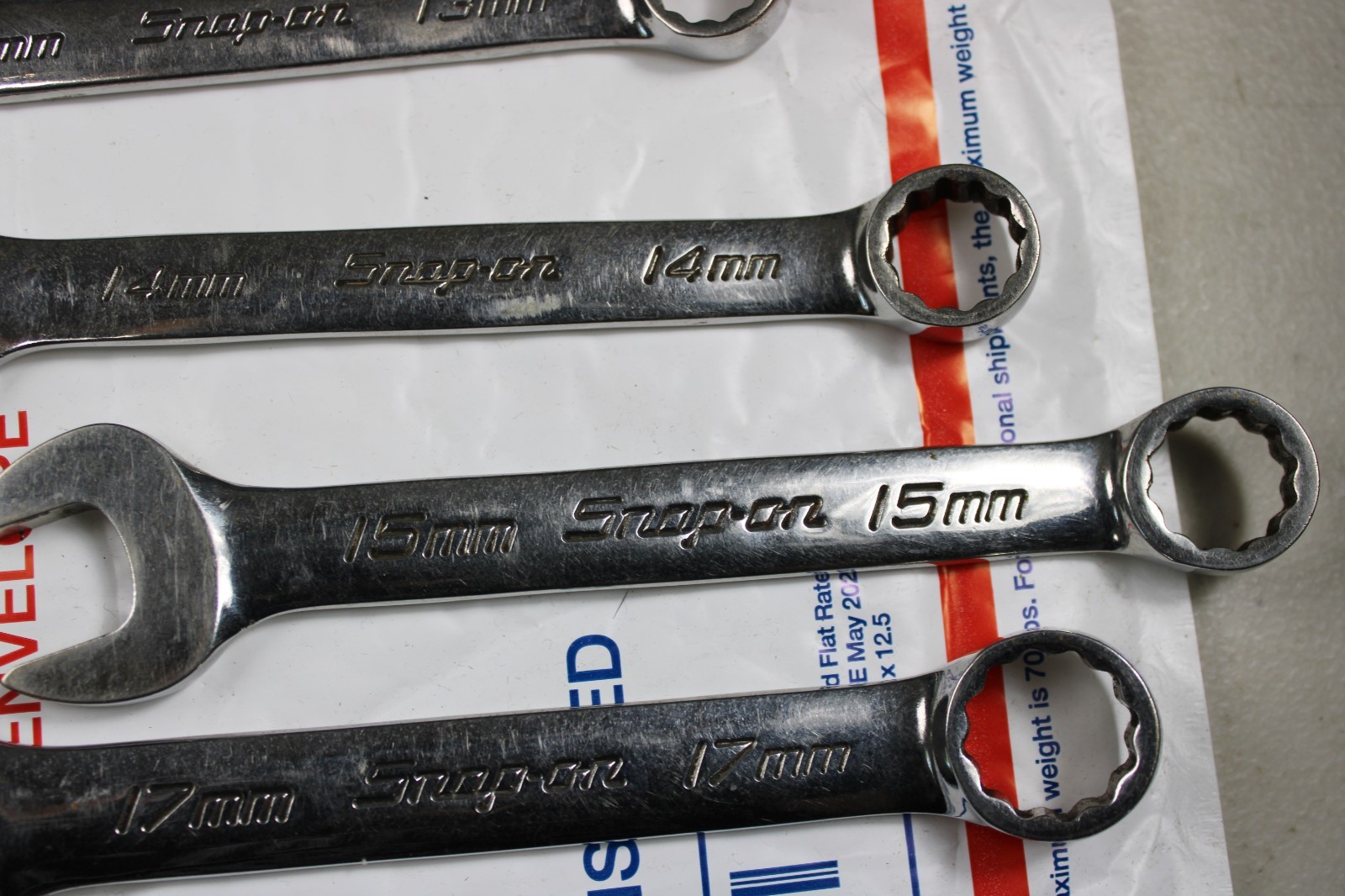 Snap On 6Pc Short Metric Combination Wrench Set Part# OEXSM710B – 10 – 17mm inco