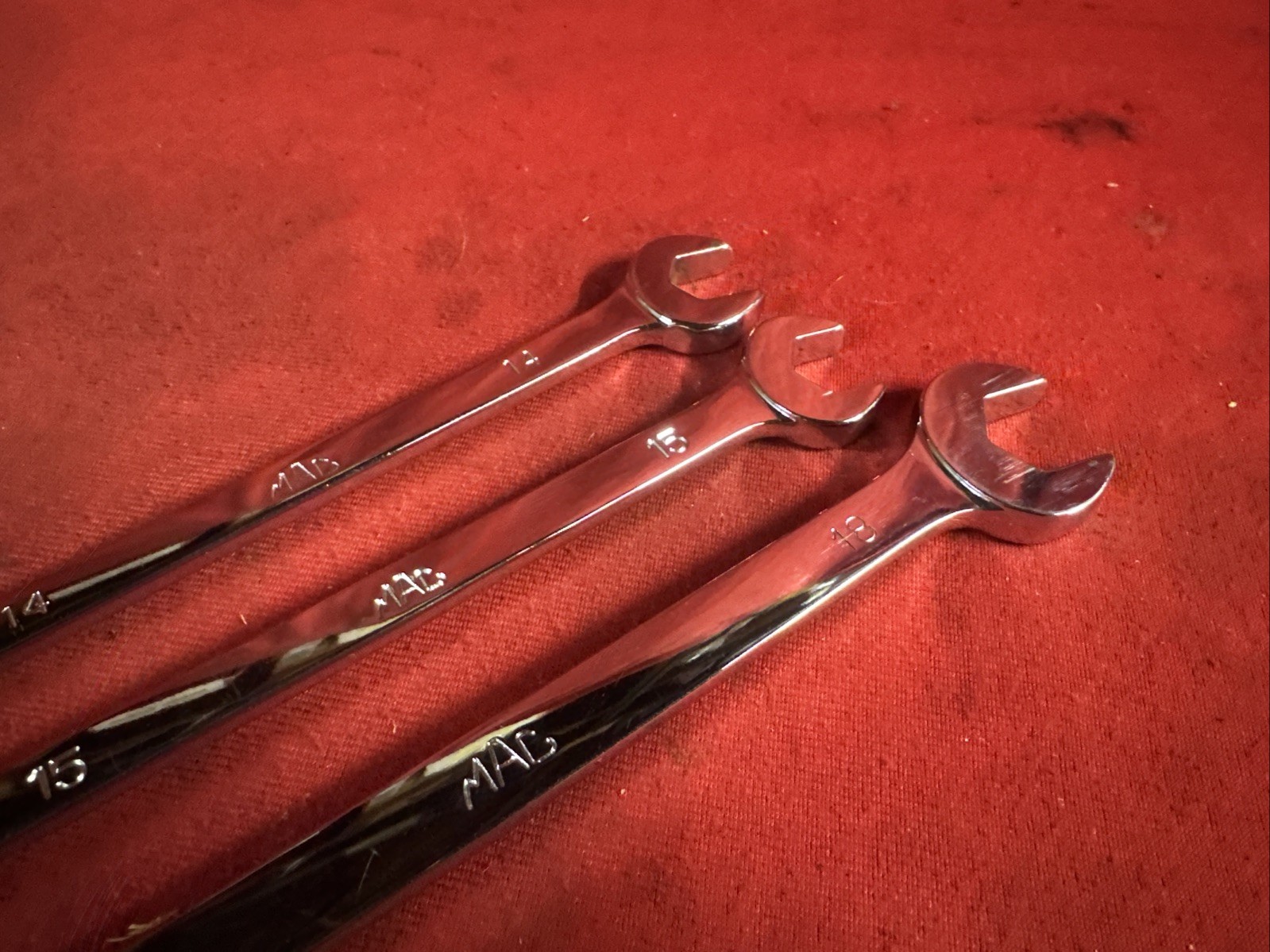 MAC TOOLS 14mm 15mm 18mm Metric Combination Flex-Head Box Wrench Set 6 POINT 3pc