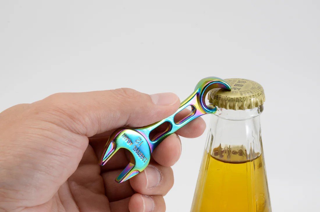 Asahi LCO012R 12mm bottle opener titanium rainbow Made in Japan