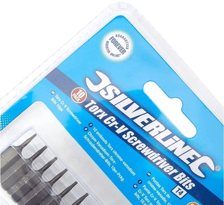 Silverline Torx Cr-V T4 Screwdriver Bits 718109 Pack of 10 Brand New Sealed