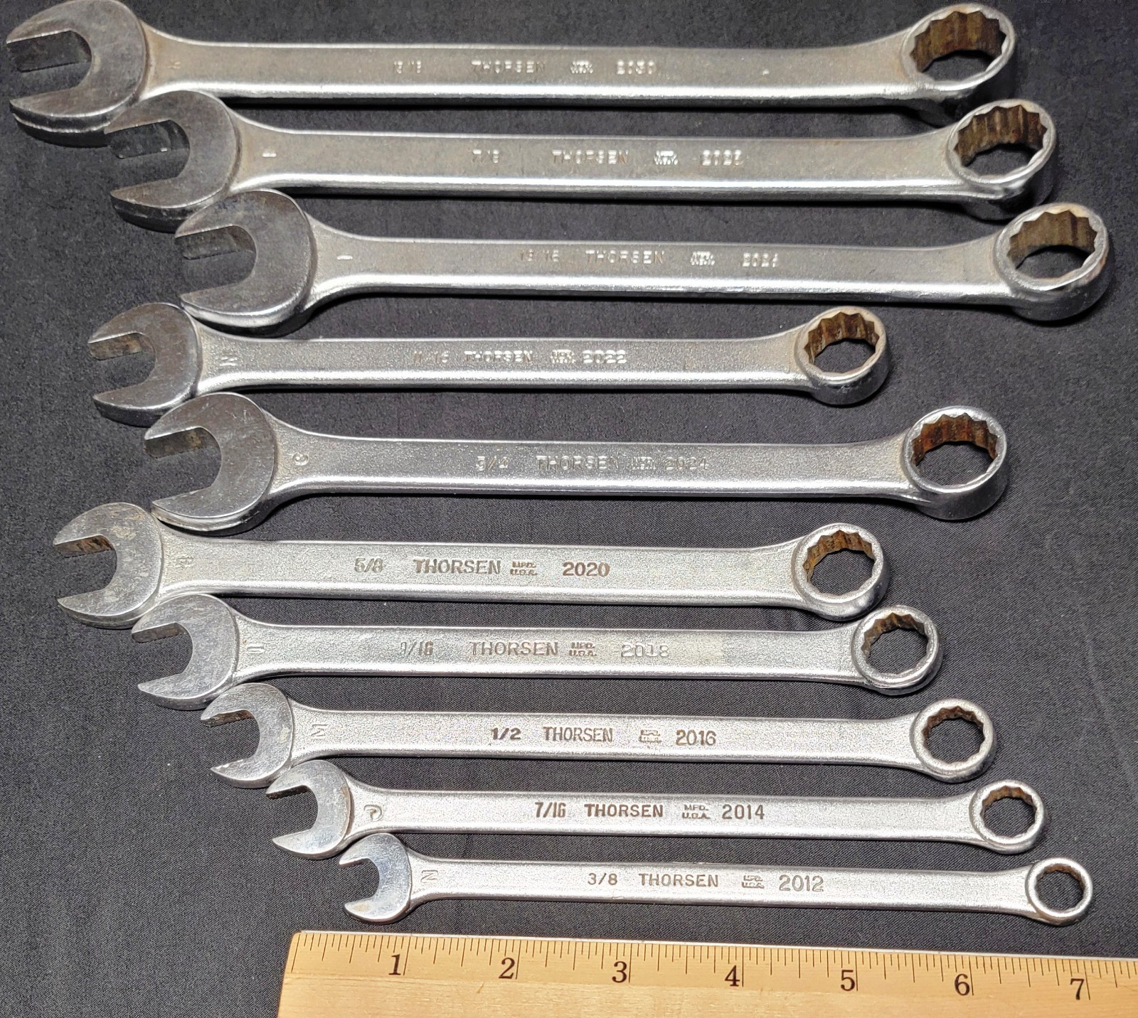 Vintage Thorsen Combination Wrench Set 3/8″ to 15/16″ 10 Pc USA 2012-2030