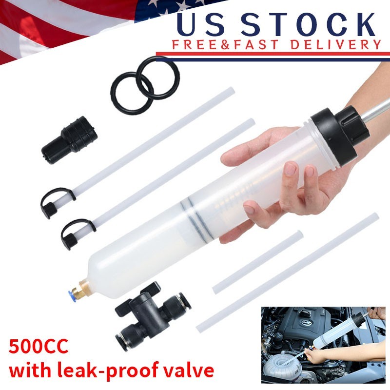 500cc Fluid Extractor Filling Syringe Transfer Liquid Pump Oil Extraction Auto