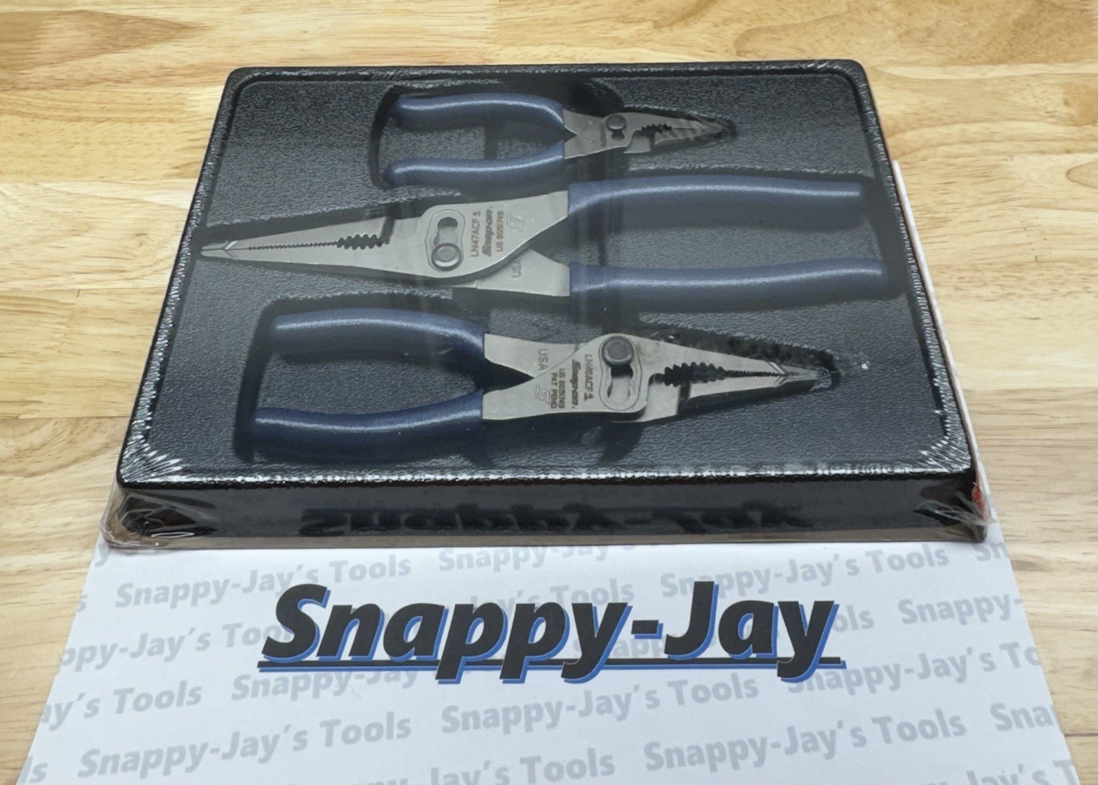 Snap-On Tools USA NEW POWER BLUE 3pc Long Nose Slip Joint Pliers Set PL3LNSJCFMB