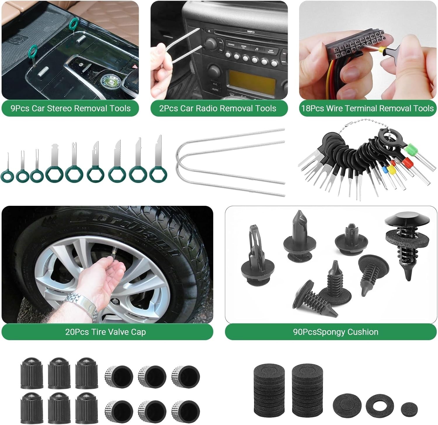 415Pcs Trim Removal Tool, Car Panel Door Radio Removal Kit, Auto Push Pin Bum…
