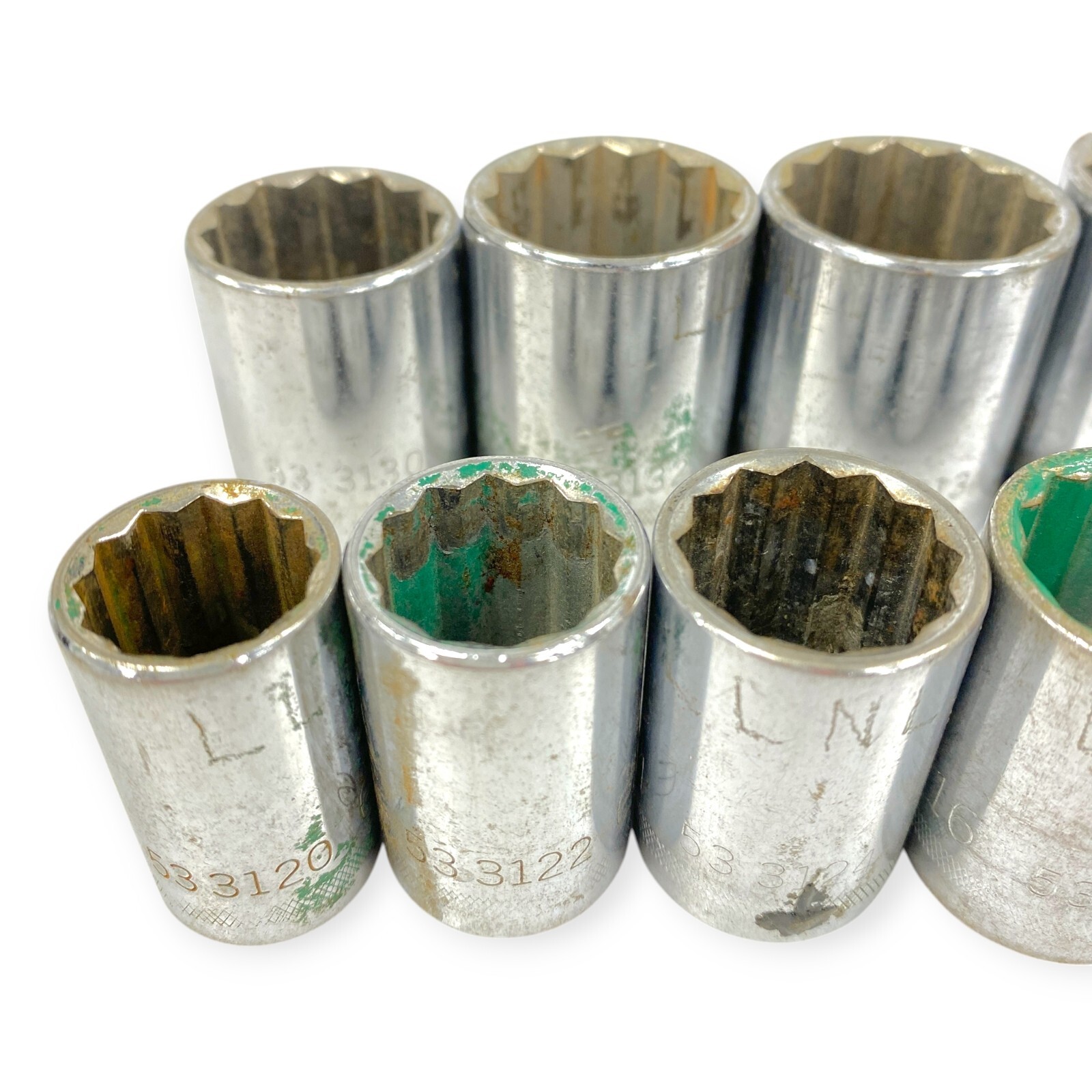 Easco 1/2» Drive 12 Point SAE Socket 5/8 in to 1-1/8 in, 9 pcs Set, Made in USA