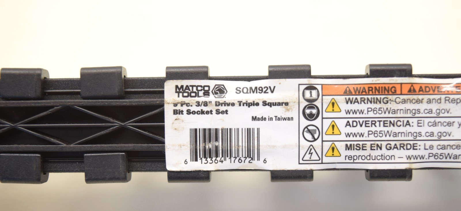Matco Tools SQM92V 9 Piece 3/8″ Drive Triple Square Bit Socket Set 12 Point USED