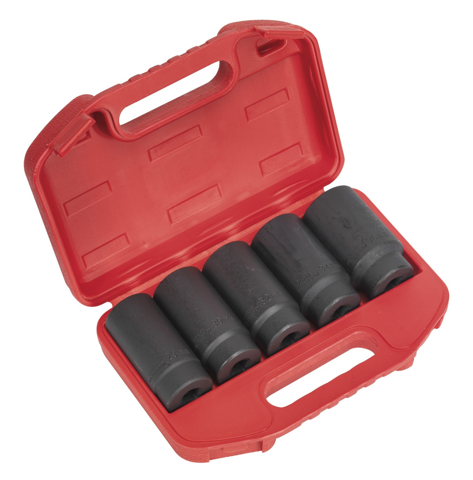 BRAND NEW! IMPACT HUB NUT SOCKET SET 5 PIECES 29MM 30MM 32MM 34MM 36MM 1/2″