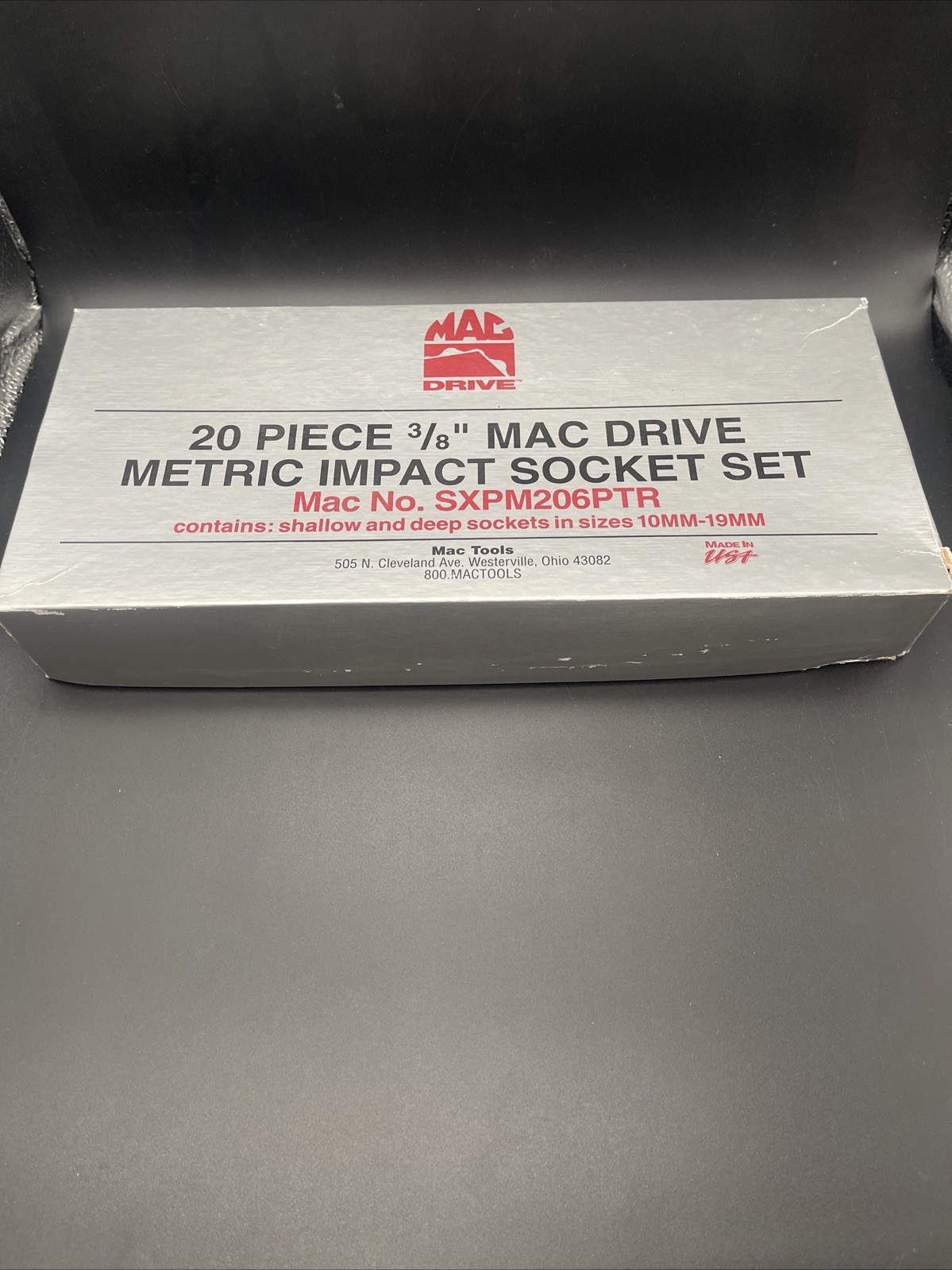 Mac Tools SXPM206PTR 20pc 3/8 Mac Drive Metric Impact Socket Set