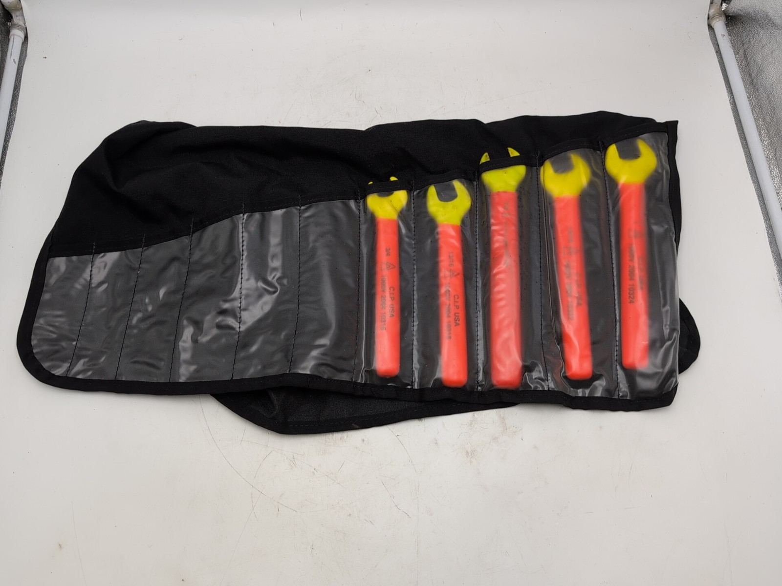 C.I.P. USA 1000V Insulated Open End Wrench Set SAE 5pc w/ Carry Case