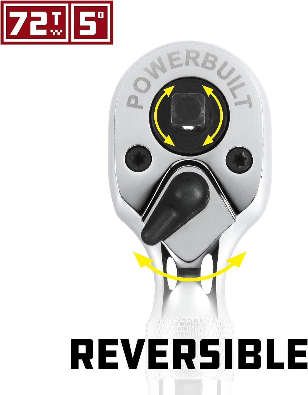 Compact Stubby Ratchet with 1/4 & 3/8 Drive – Reversible 72 Tooth Design