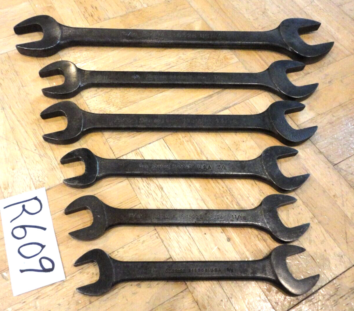SNAP-ON TOOLS 6 PIECE SAE. OPEN-END WRENCH SET 9/16 -5/8 TO 15/16-1 INCH