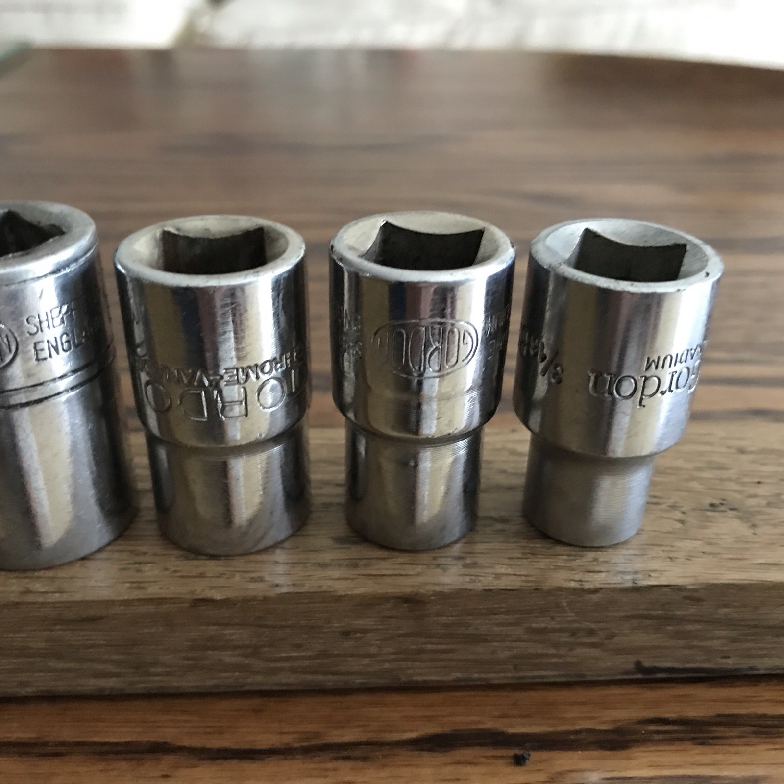 6 Gordon Tools Sockets 1/2” to 3/16” Whitworth With 1/2″ Drive A.