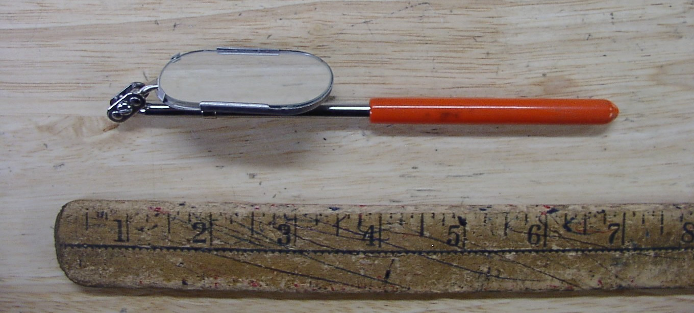 Craftsman Stainless Inspection Mirror Pocket Tool USA 2″ Oval, 8-5/8″ Length,EXC