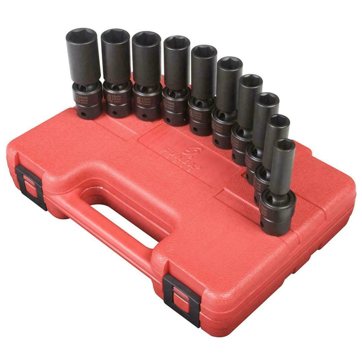 SUNEX Tools 3660 10 Piece 3/8″ Drive Deep Swivel Socket Set 10-19MM NEW!