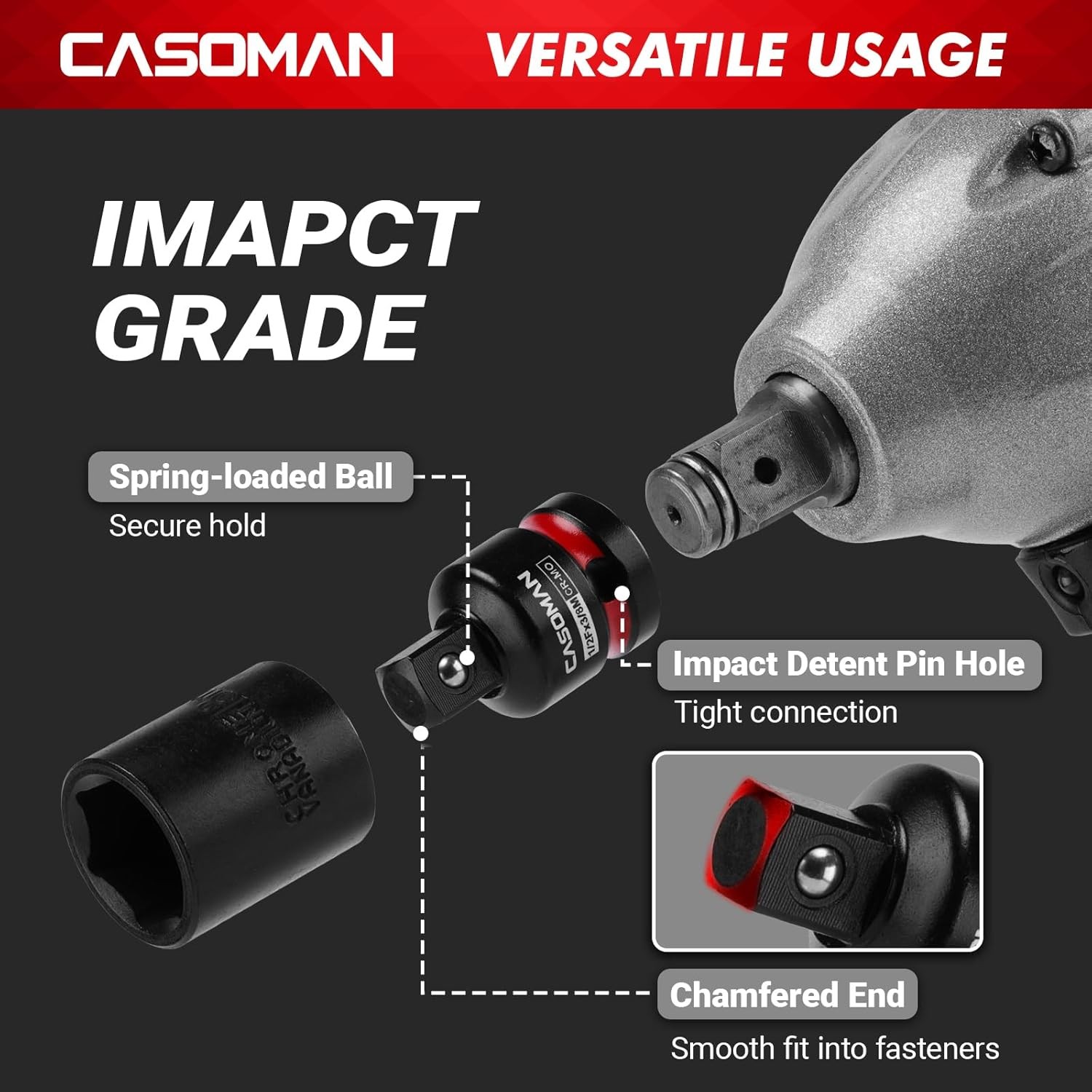 11PCS Impact Socket Accessory Set Adapters and Reducers1/4″ Hex Converters