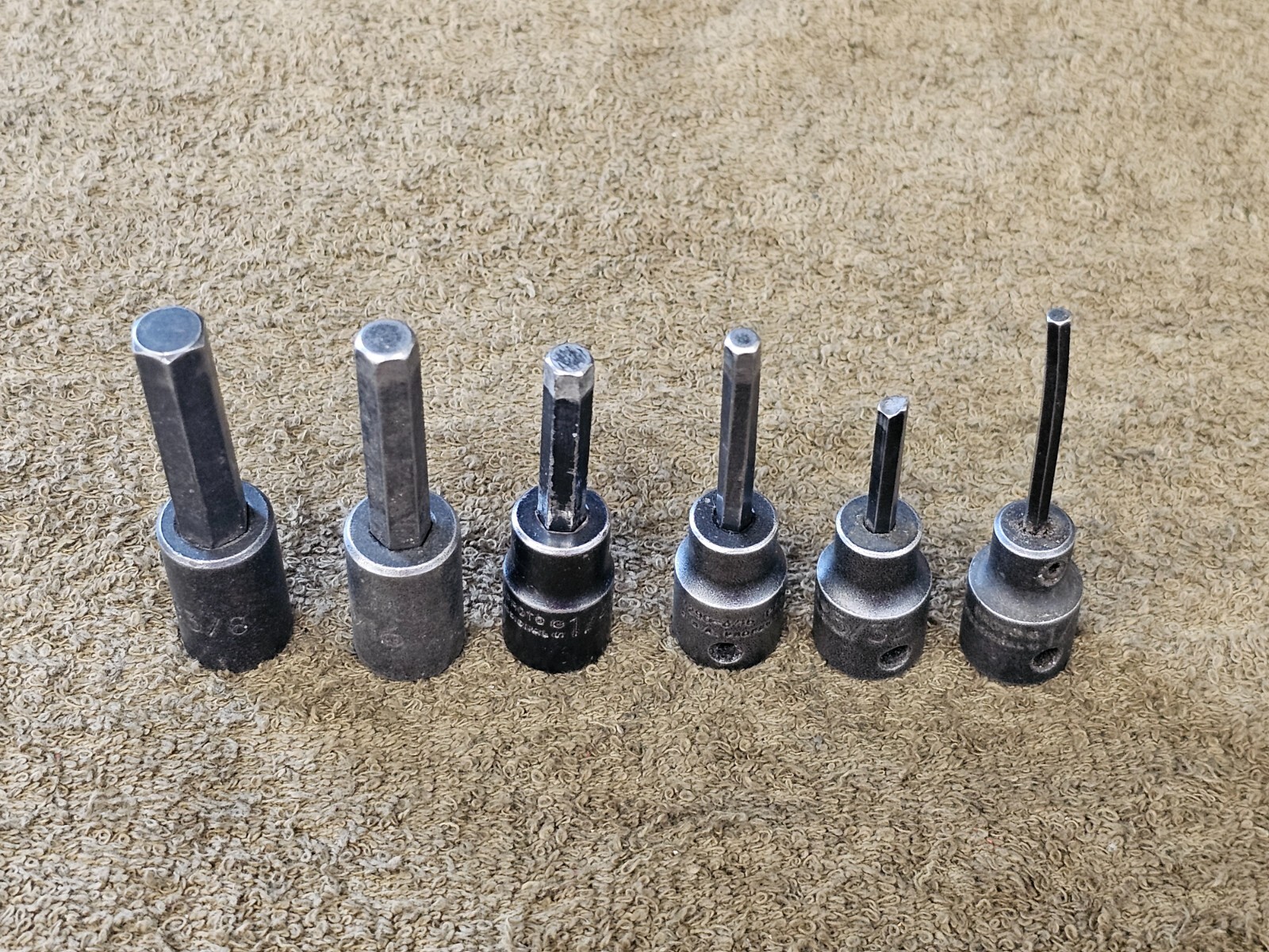6 Proto Professional Impact Hex Socket Bit 3/8″ Drive 5/16 1/4 3/16 1/8 7290 Set