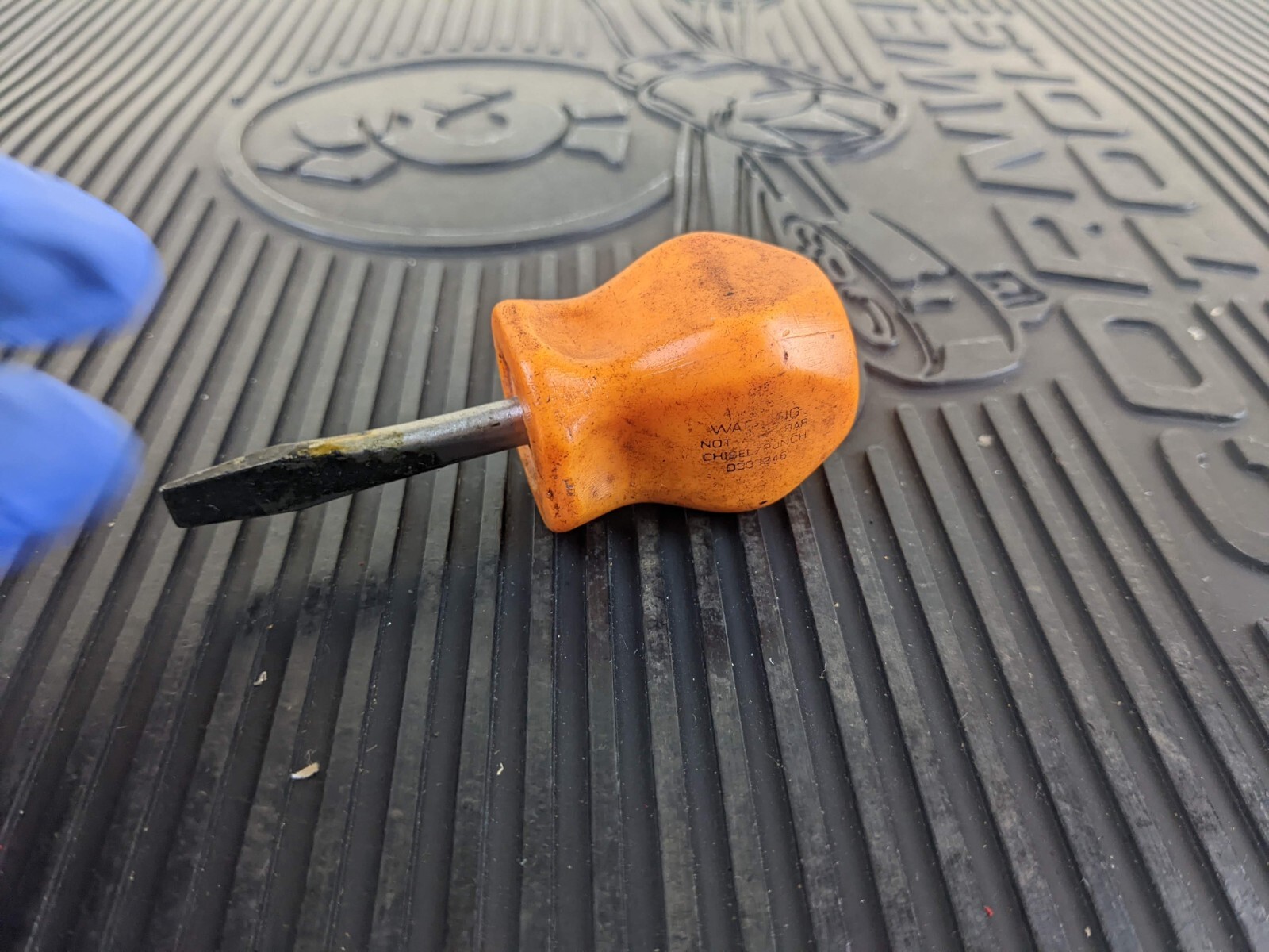 #as949 Snap On SDD1 Stubby Screwdriver Flat Tip-Orange Hard Handle