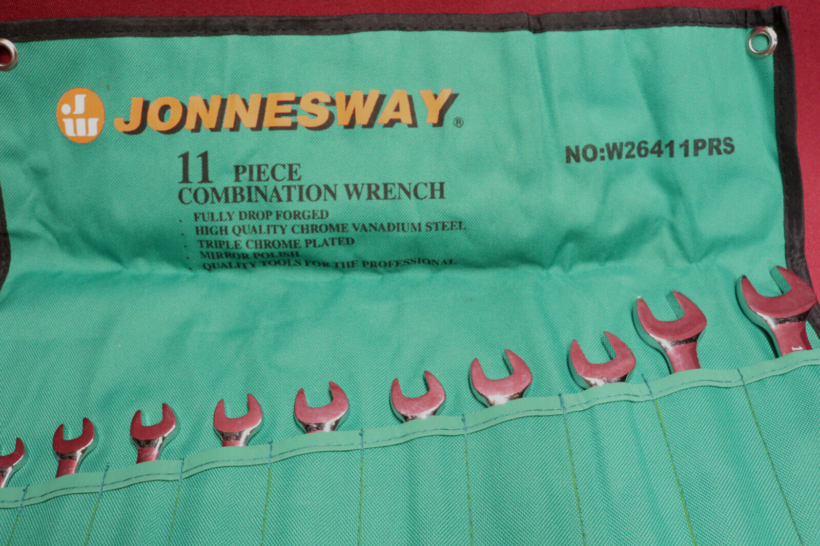 Jonnesway No. W26411PRS 11 Piece Combination Wrench Set Metric 7 to 19 mm
