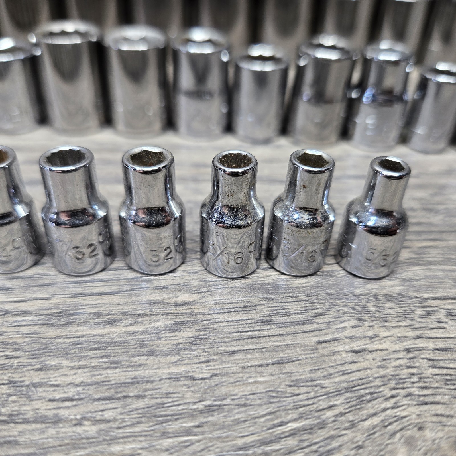Craftsman 6 And 12 Pt Shallow Lot of -EE- Series Sockets Vintage USA Made