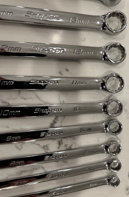 REDUCED! Snap On 14 pc 12-Pt Metric Flank Drive Short Combo Wrench Set (6–19 mm)