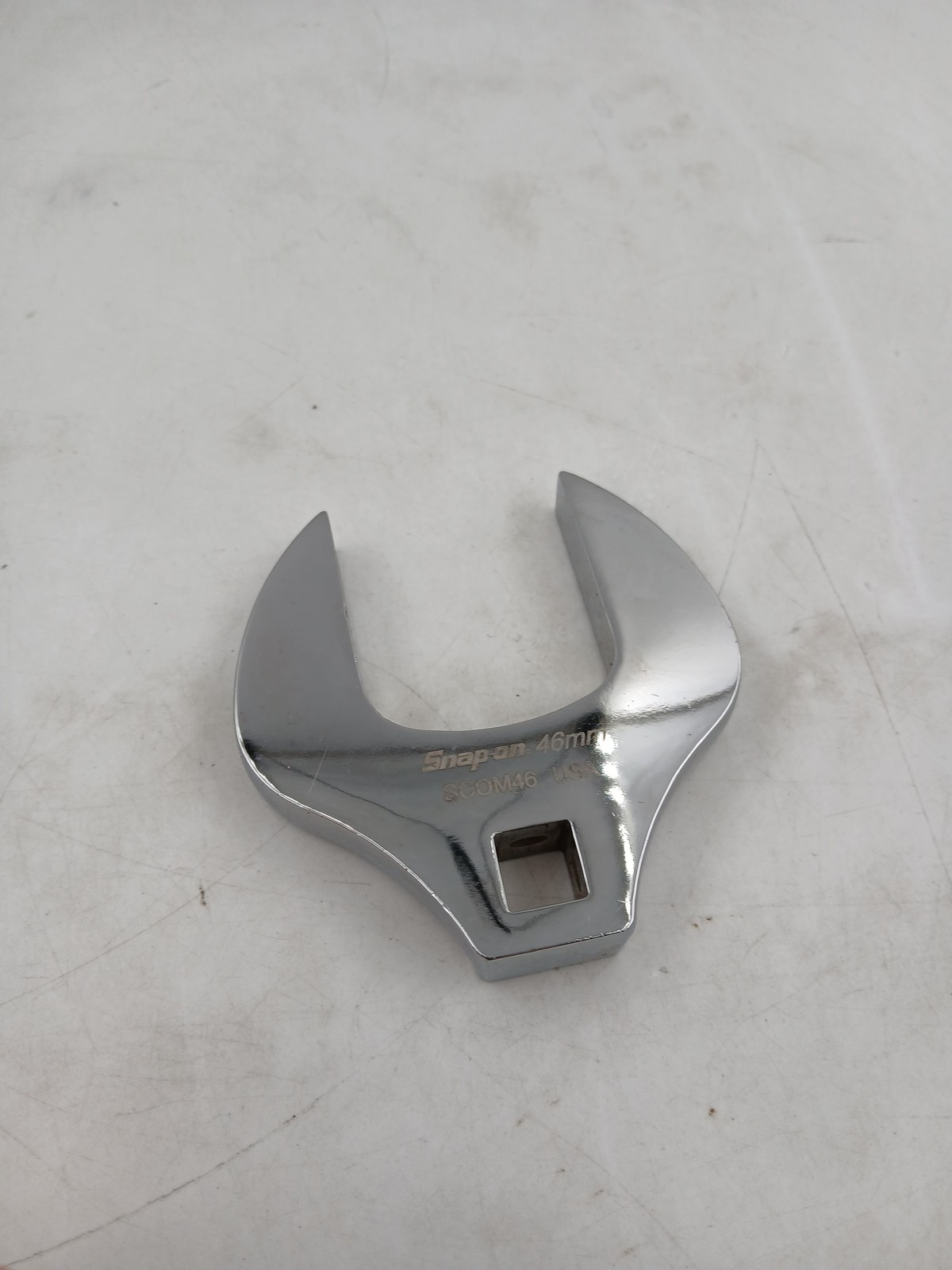 Snap-on 46mm Crowfoot Wrench SCOM46 Open End Square Drive USA Metric Chrome Tool