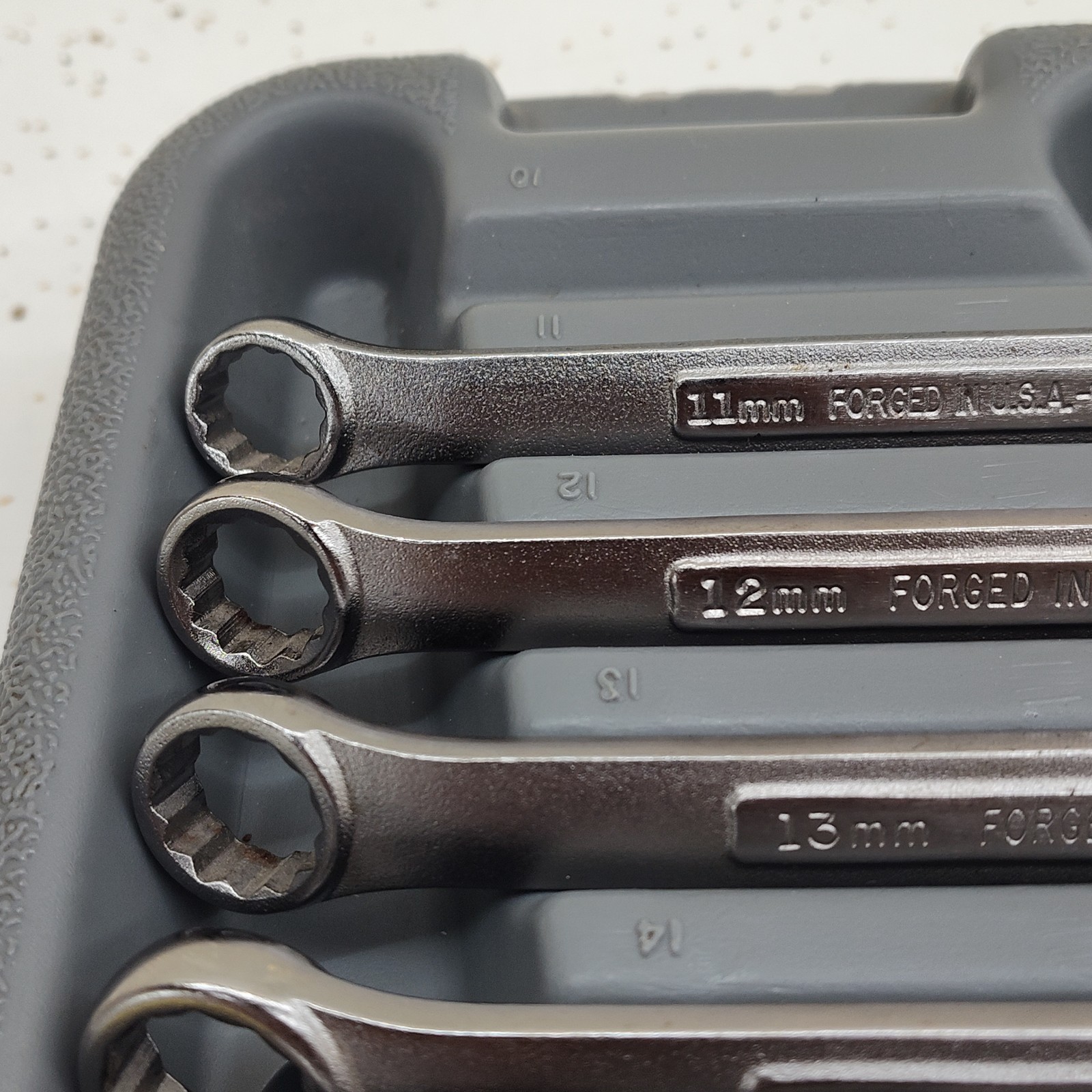 Craftsman 11mm to 24mm USA 13 pc Combination Wrench Set Metric W Case 46934 14pc