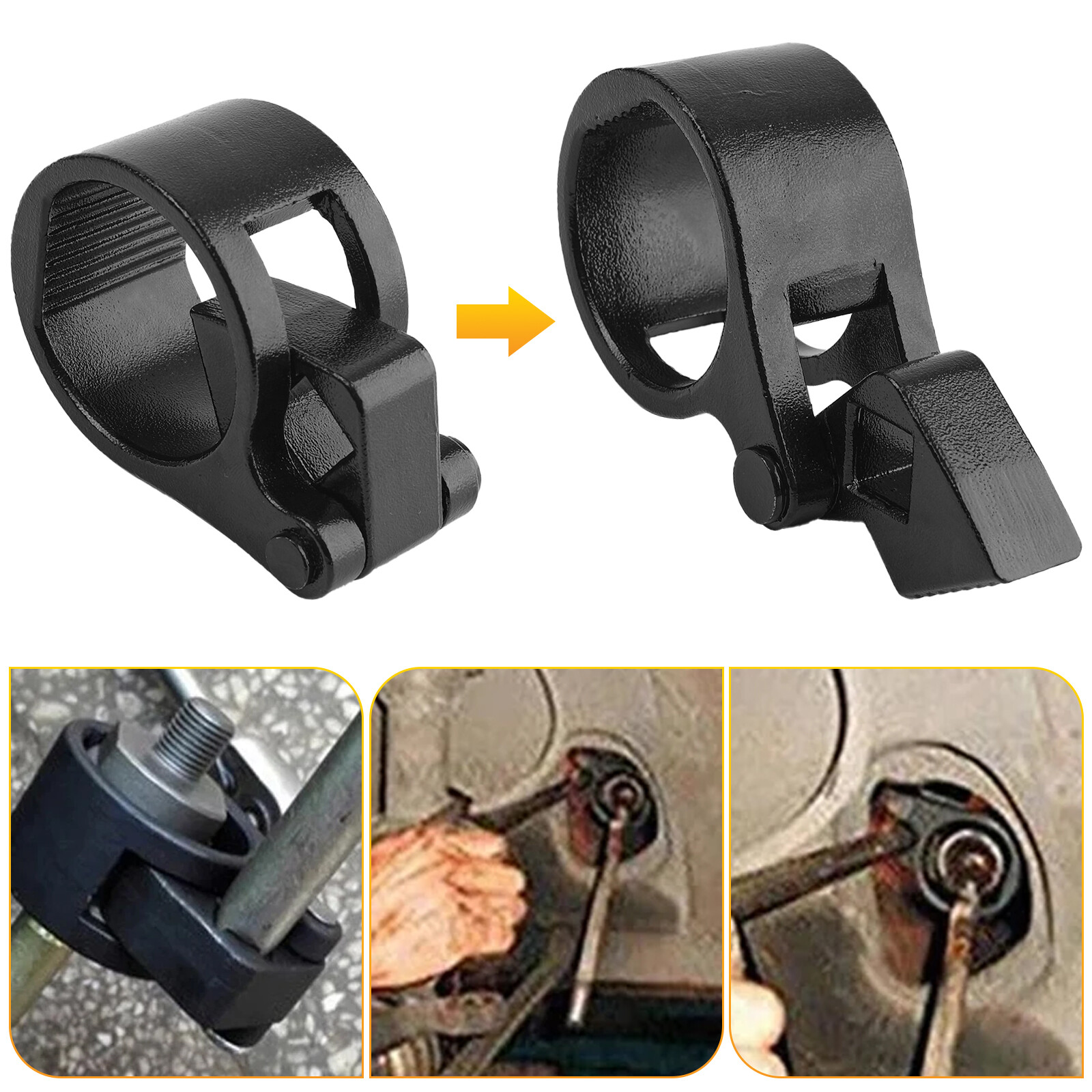 Inner Tie Rod Wrench 27-42mm Steering Track Removal Garage Tool Black Universal;