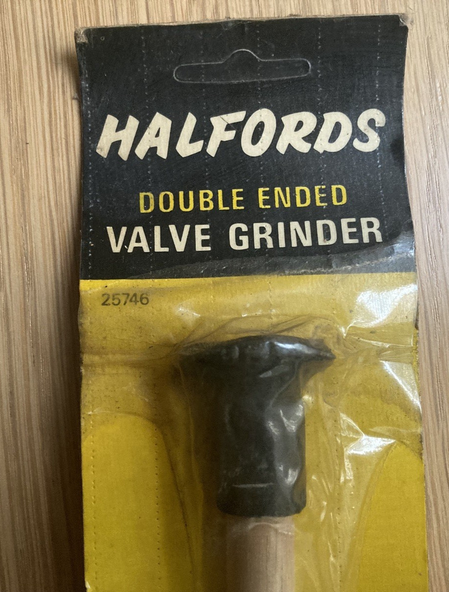 Vintage Halfords Valve Grinding Stick Lapping Tool Wooden Shaft Double Ended