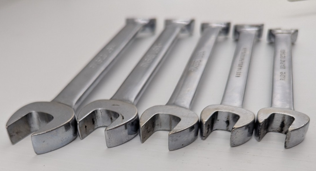 Snap-On Tools 5pc RXS Series SAE Open-End Flare Nut Combination Wrench