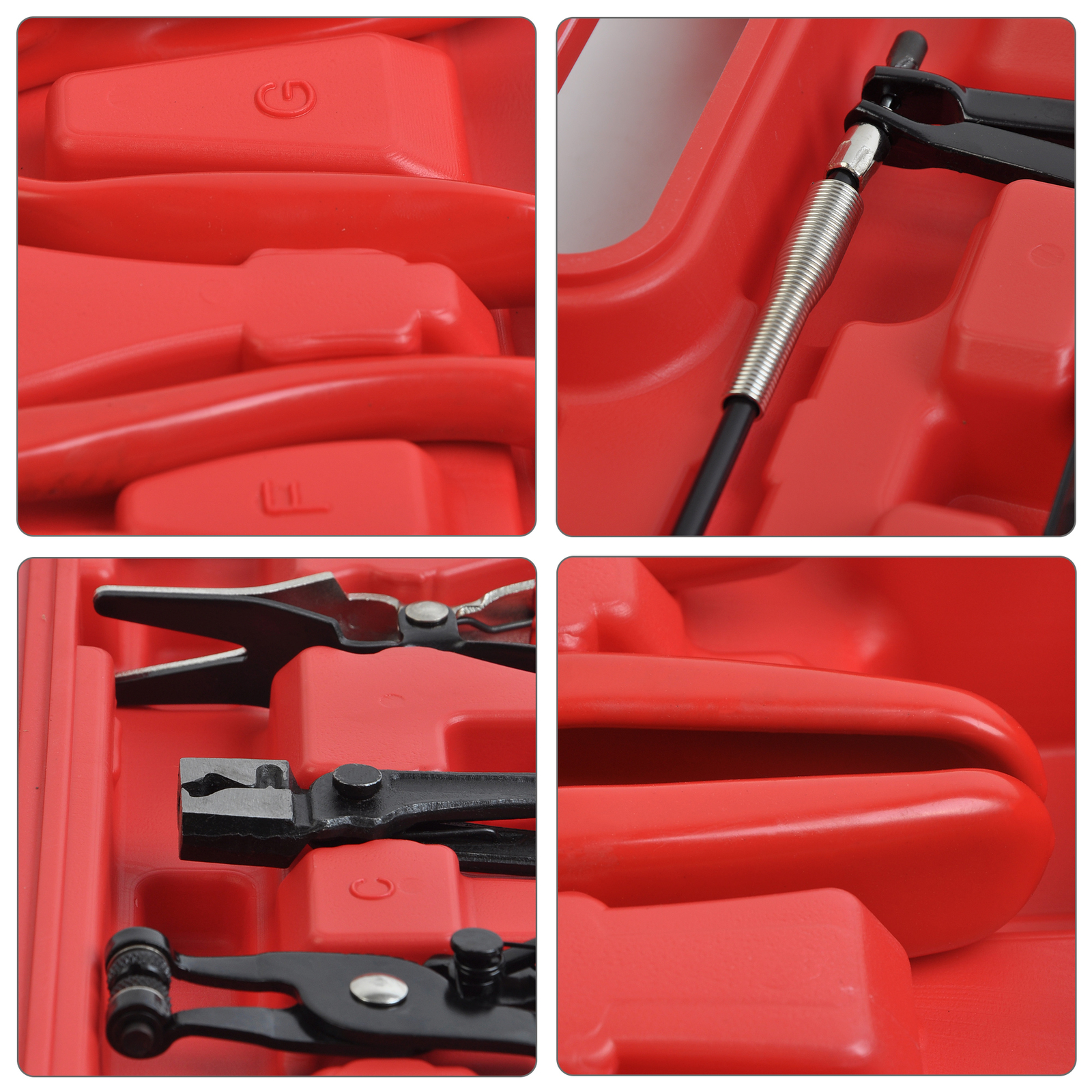9pc Hose Clamp Pliers Kit Ratchet Pipe Removal Tools Swivel Jaw Flat Angled Band
