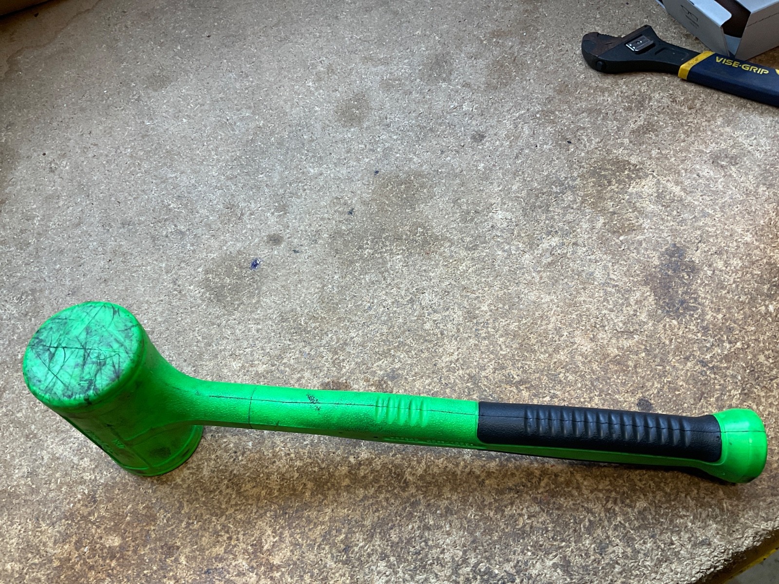 Snap-On HBFE48 Dead Blow Hammer 48 oz. USA Green 15″ Long Soft Grip Used