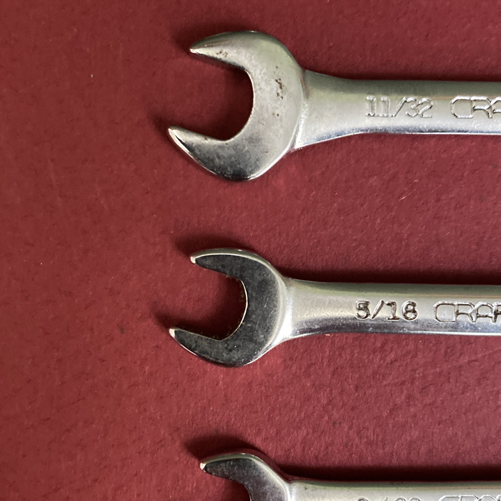 Craftsman USA 8-Pc Open End -V- Ignition Wrench Set 4306 Super-tuff 90° Offset