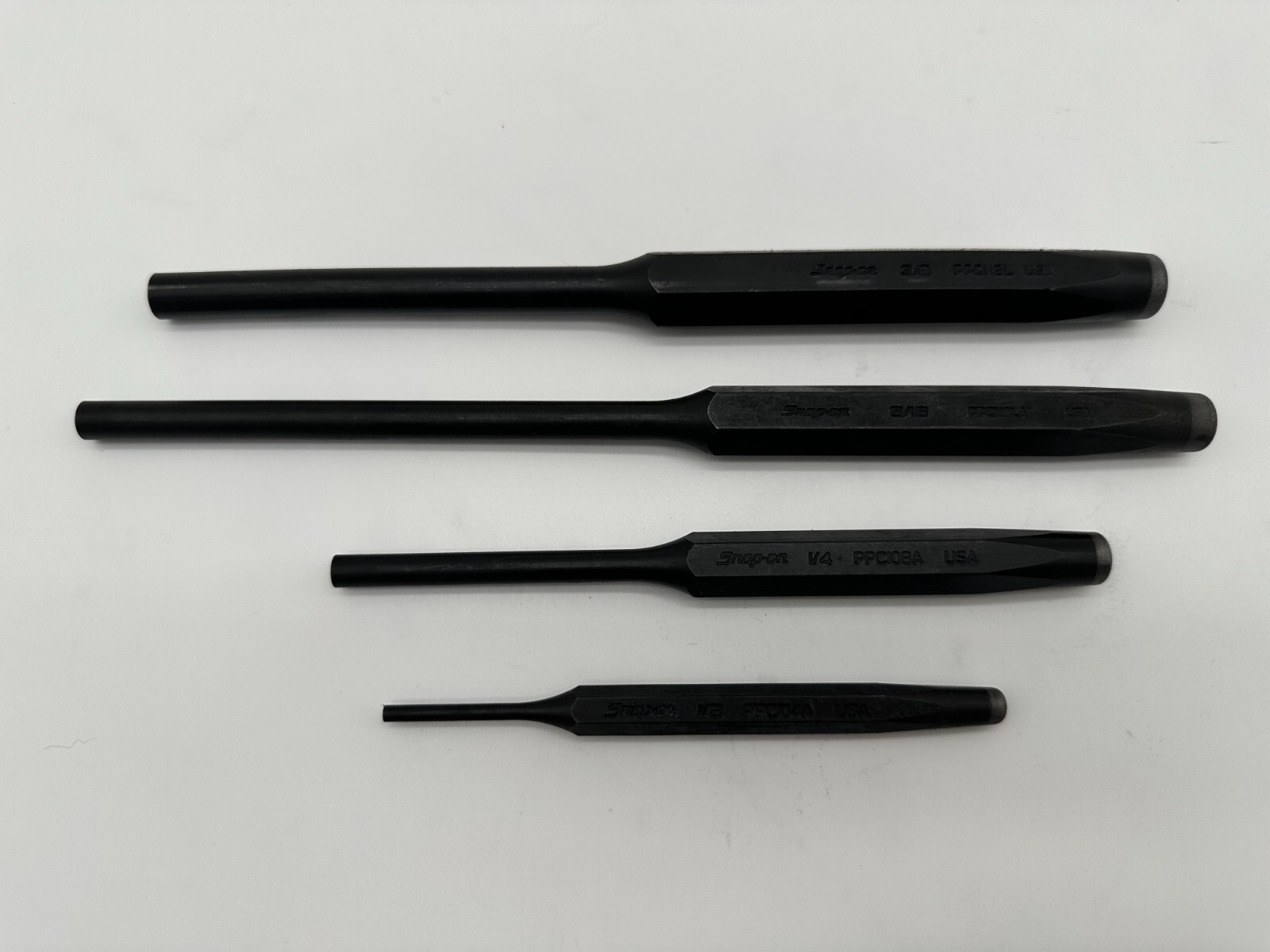 Snap-On Pin Punch Set – PPC104A PPC108A PPC110LA PPC112L – 1/8″ 1/4″ 5/16″ 3/8″
