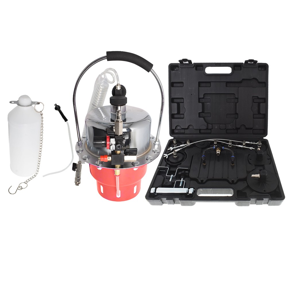 Portable Pneumatic Air Pressure Kit Brake & Clutch Bleeder Valve System Tool Set